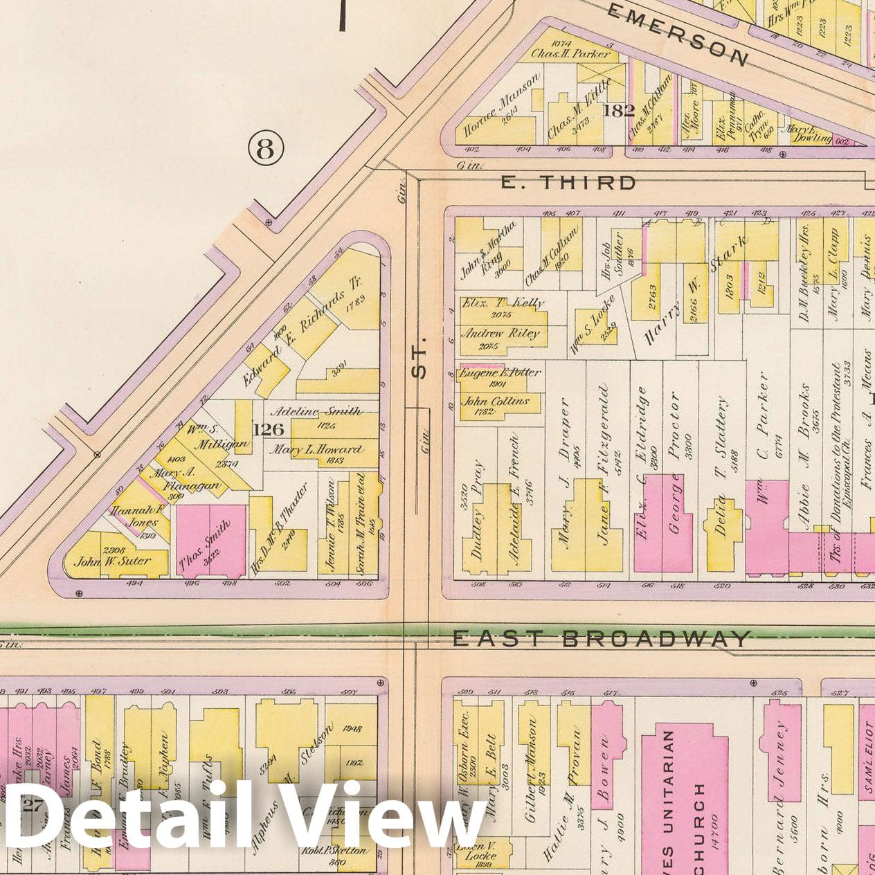Historic Map : Atlas City of Boston, South Boston 1899 Plate 017 , Vintage Wall Art