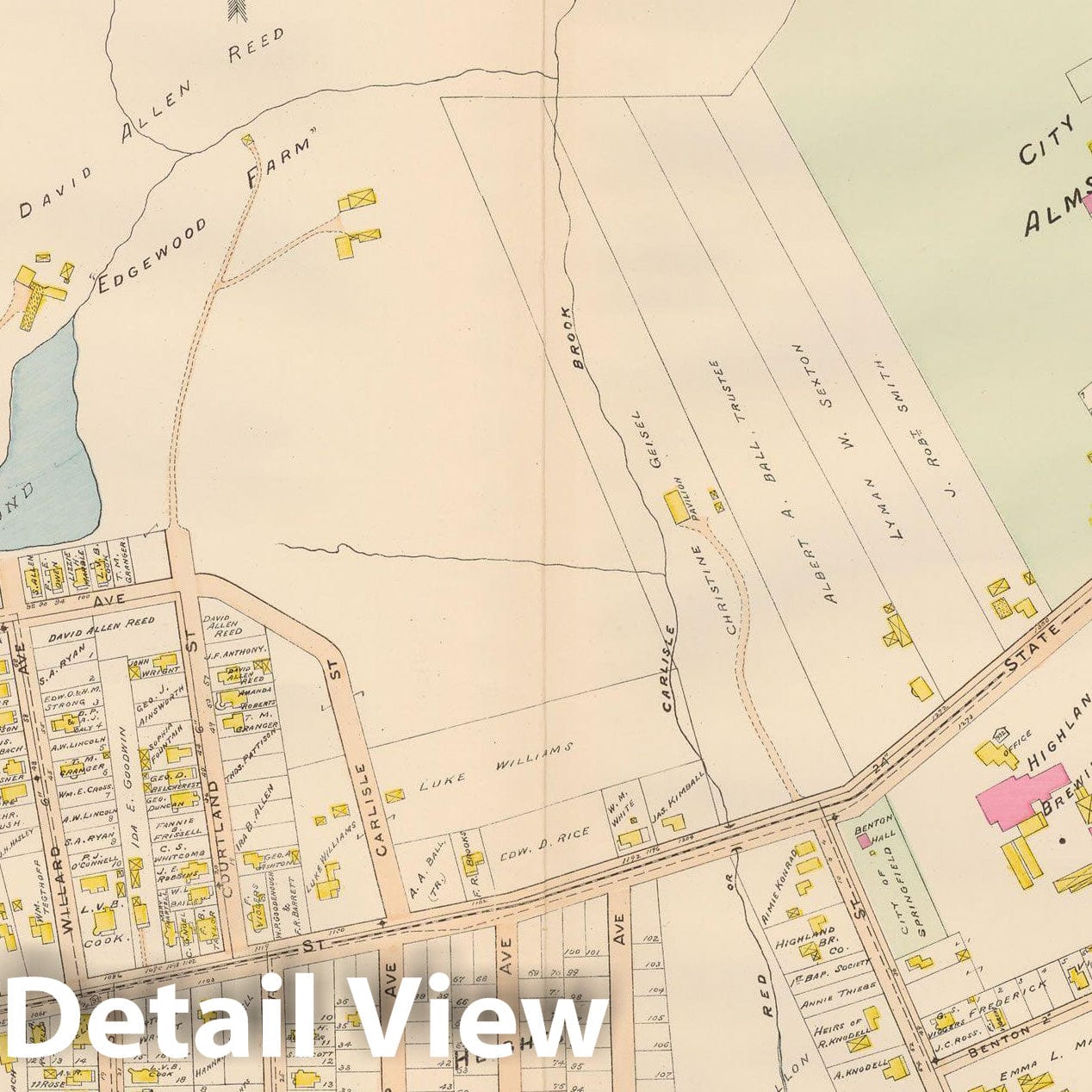 Historic Map : Atlas City of Springfield, Springfield 1899 Plate 014 , Vintage Wall Art