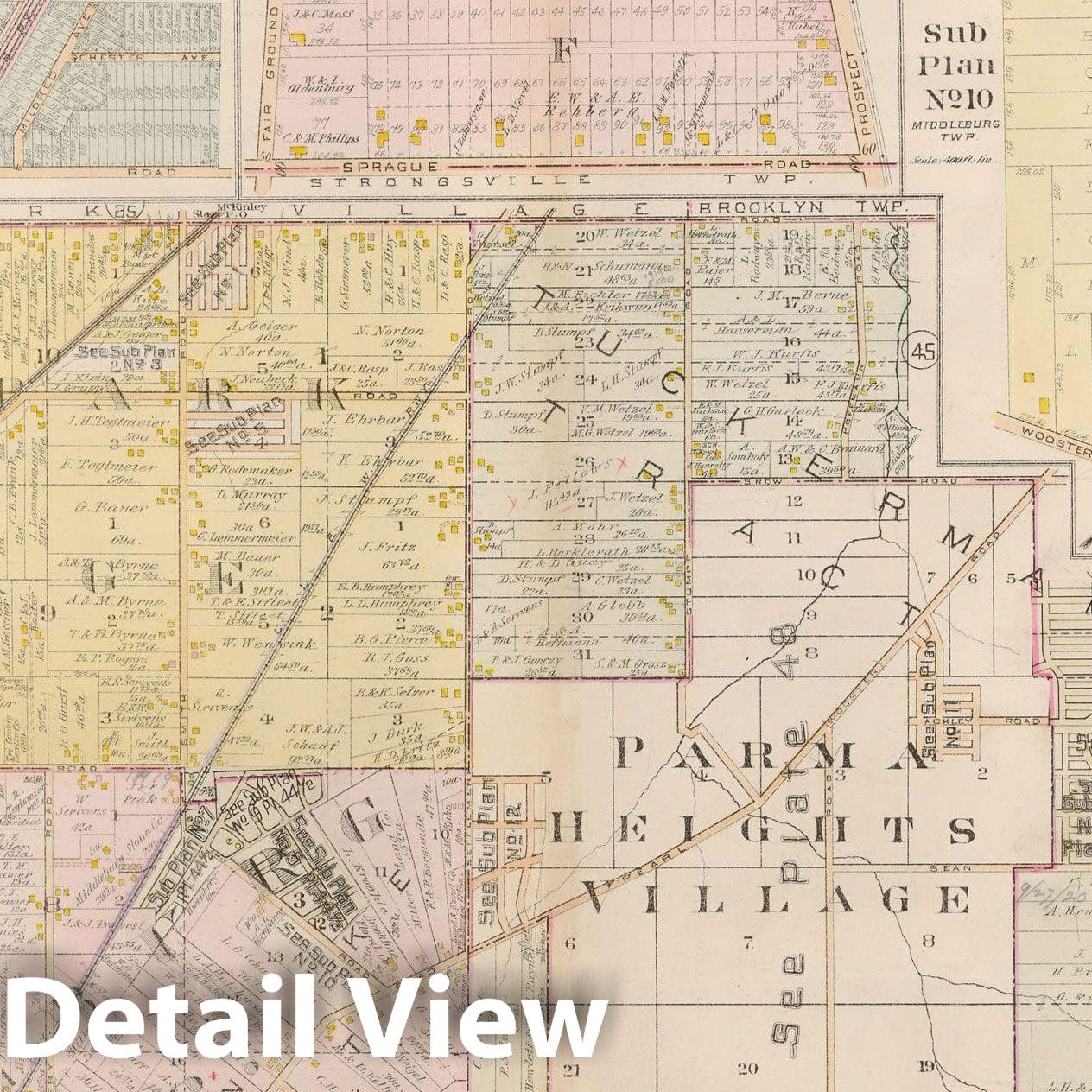 Historic Map : Plat Book of The City of Cleveland, Vol. Three, Cleveland 1920 Plate 044 , Vintage Wall Art