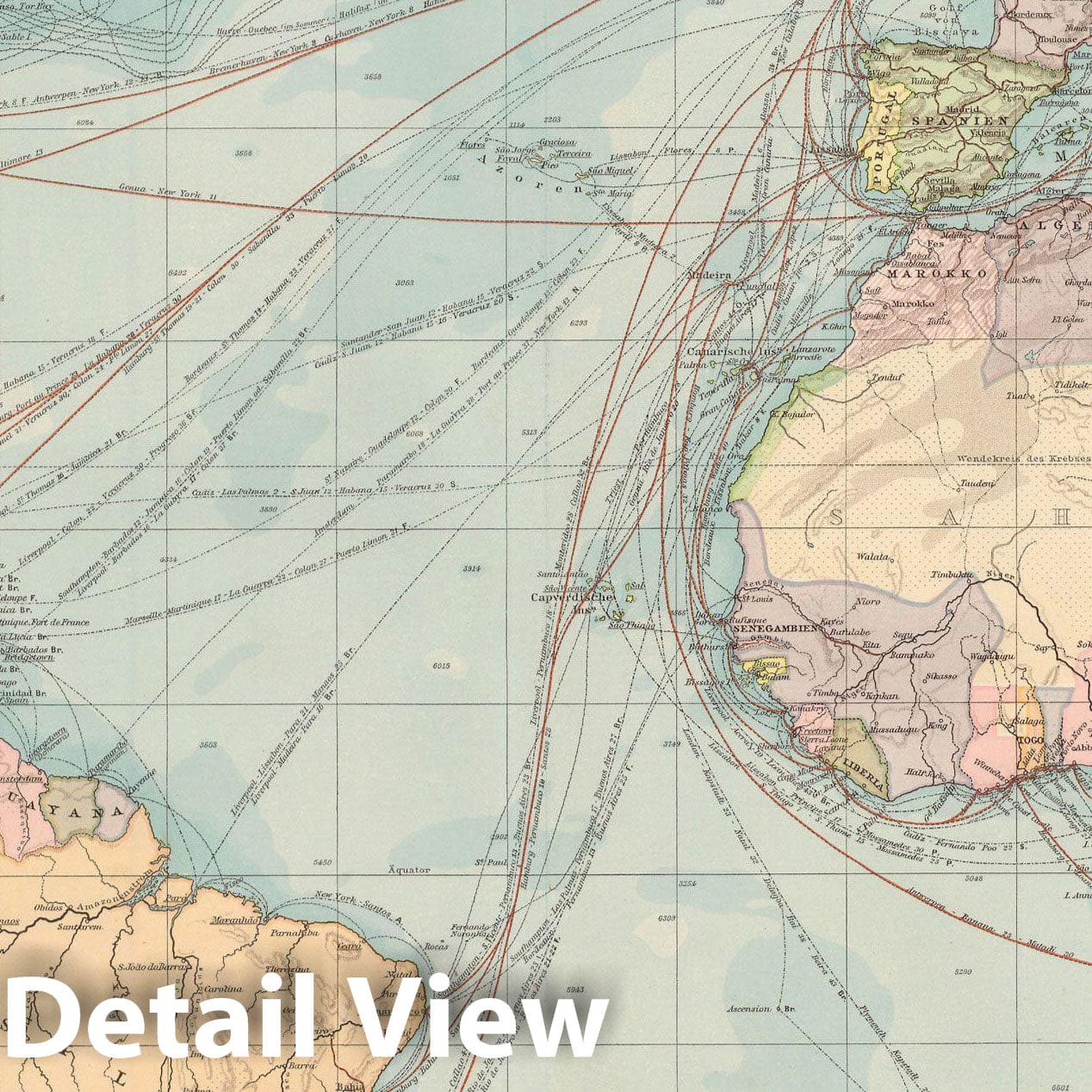 Historic Map : World Map 1899 , Andrees Allgemeiner Handatlas , v2, Vintage Wall Art