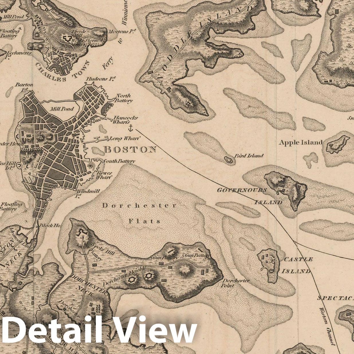 Historic Map : Boston 1806 , Vintage Wall Art