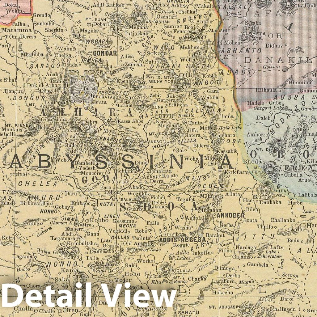 Historic Map : Ethiopia & Abyssinia 1900 , Universal Atlas World , Vintage Wall Art