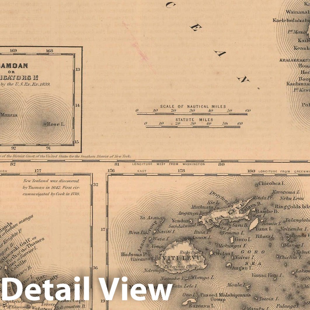 Historic Map : Hawaii 1857 , General Atlas (Of The World) , Vintage Wall Art