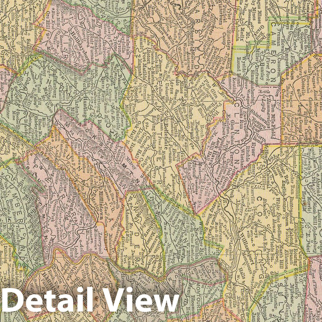 Historic Map : Pennsylvania 1900 , Universal Atlas World , Vintage Wall Art