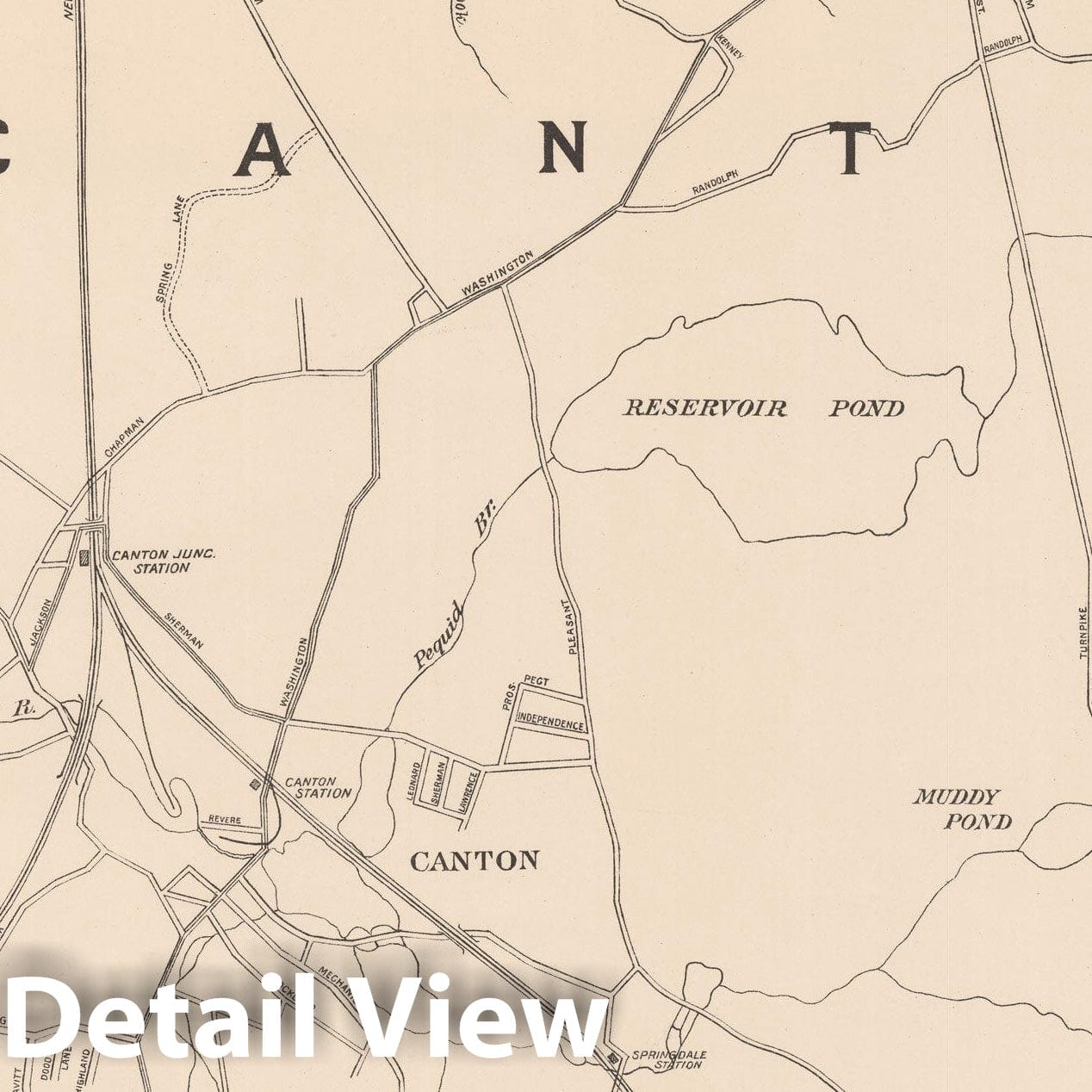 Historic Map : Canton 1900 , Northeast U.S. State & City Maps , Vintage Wall Art