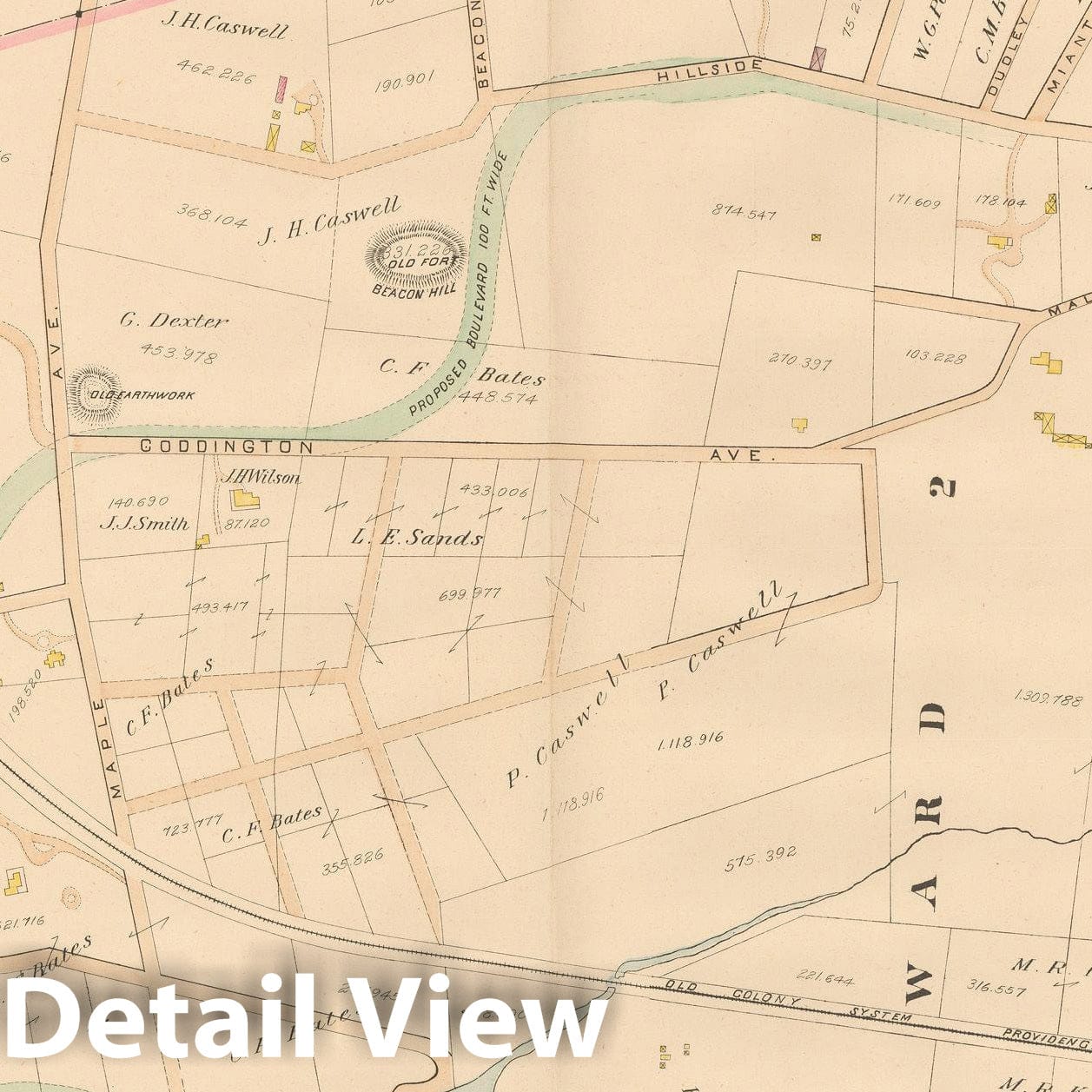 Historic Map : Atlas of Southern Rhode Island, Newport 1895 Plate 001 , Vintage Wall Art