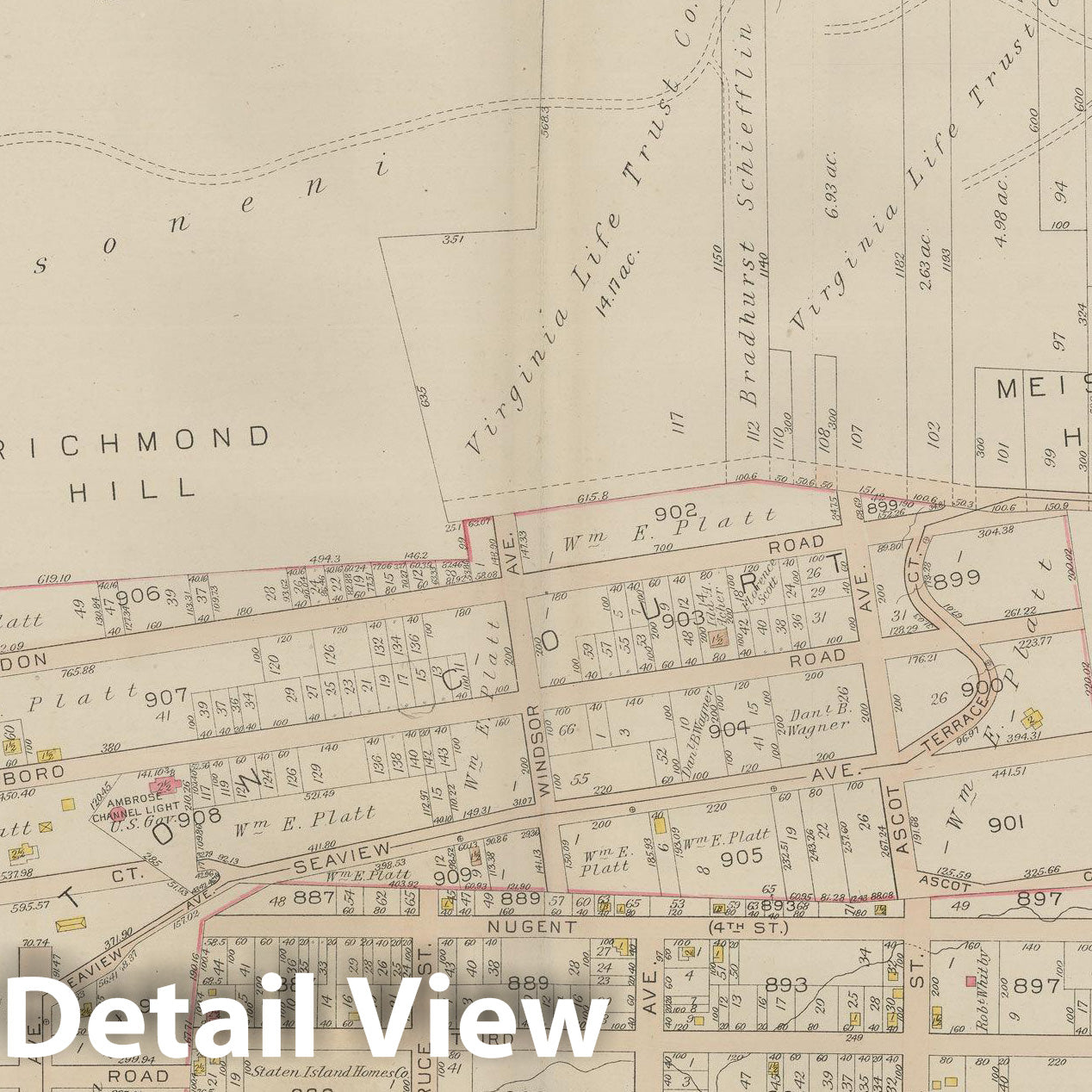 Historic Map : Atlas of Staten Island, Borough of Richmond, Vol 1, Staten Island 1917 Plate 033 , Vintage Wall Art