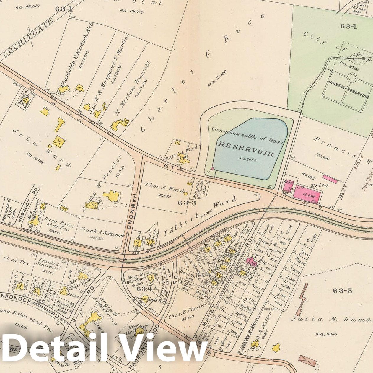 Historic Map : Atlas of Newton, Newton 1907 Plate 015 , Vintage Wall Art