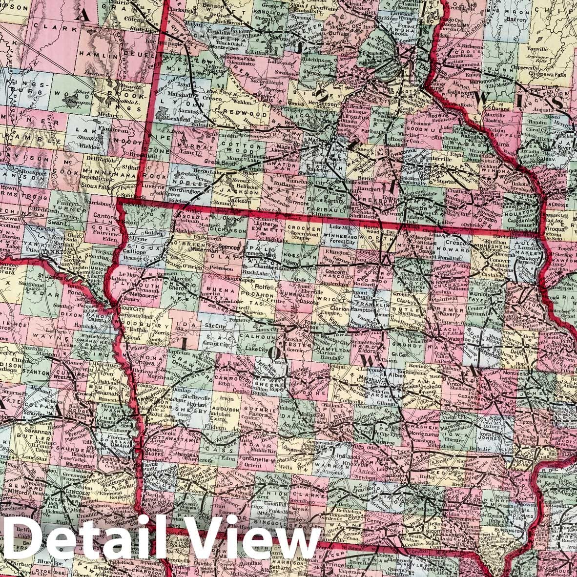 Historic Map : North-Western States. 1875 - Vintage Wall Art