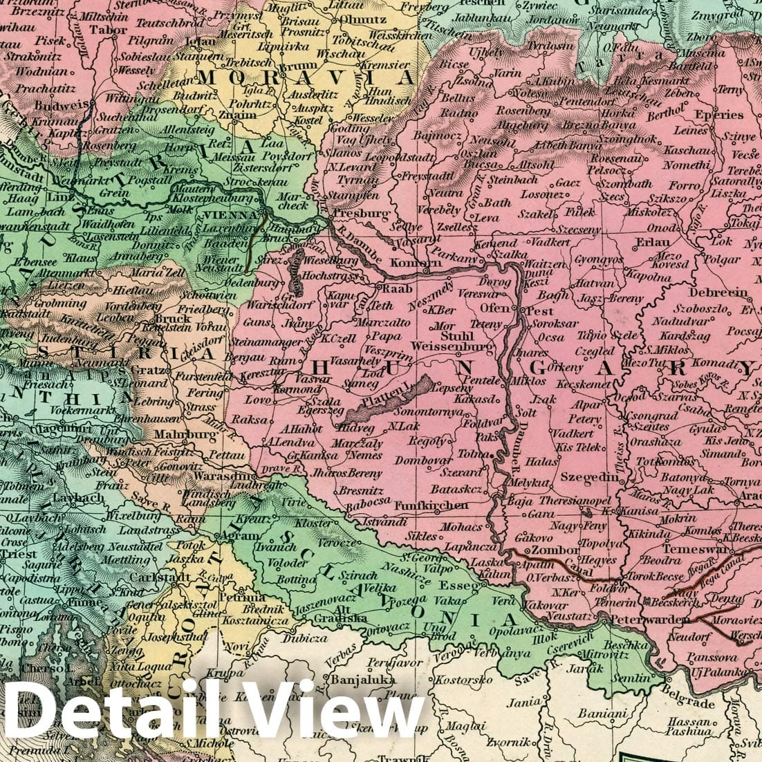 Historic Map : World Atlas Map, Austrian Empire. 1834 - Vintage Wall Art