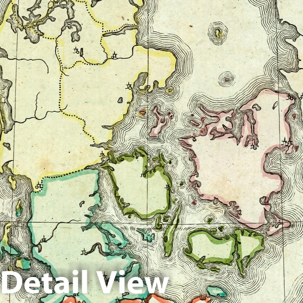 Historic Map : School Atlas Map, Denmark. 1801 - Vintage Wall Art