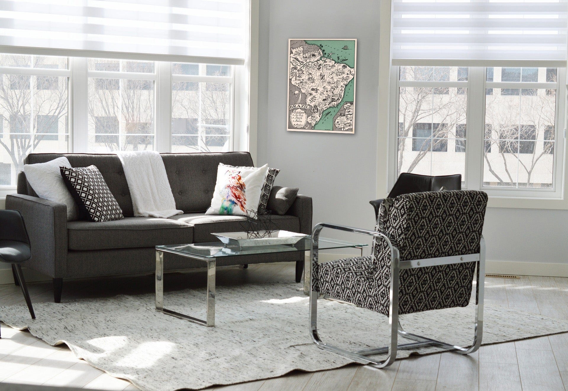 Historic Map : School Atlas Map, Brazil. 1941 - Vintage Wall Art