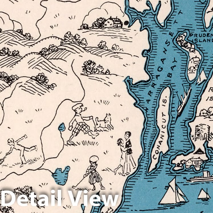 Historic Map : School Atlas Map, Rhode Island. 1931 - Vintage Wall Art