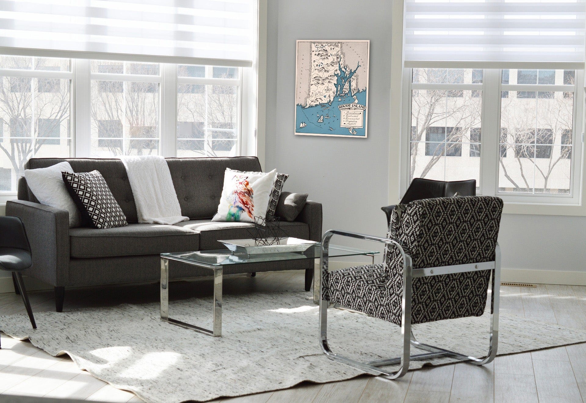 Historic Map : School Atlas Map, Rhode Island. 1931 - Vintage Wall Art