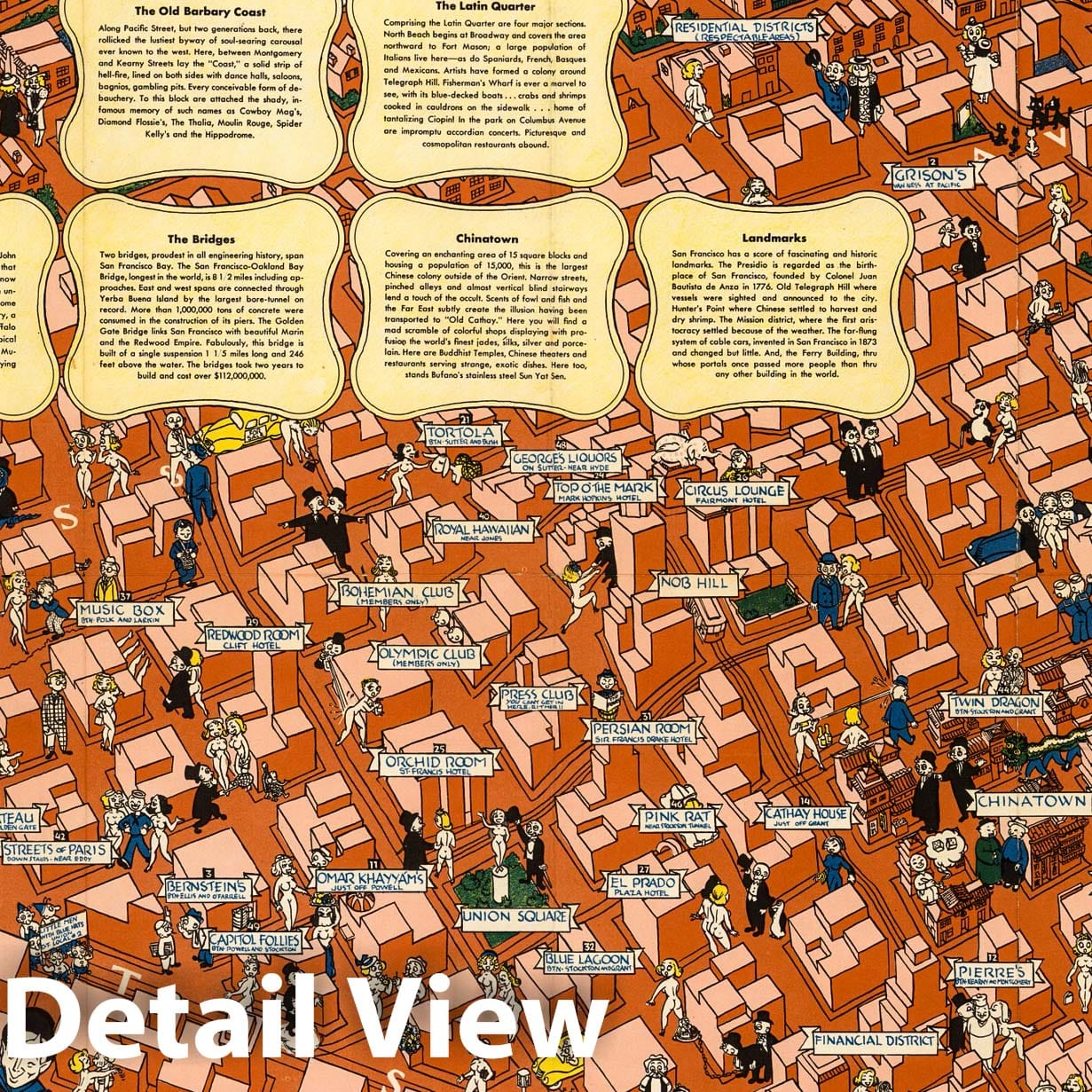 Historic Map : Merry-maker's Map of San Francisco, 1940 - Vintage Wall Art