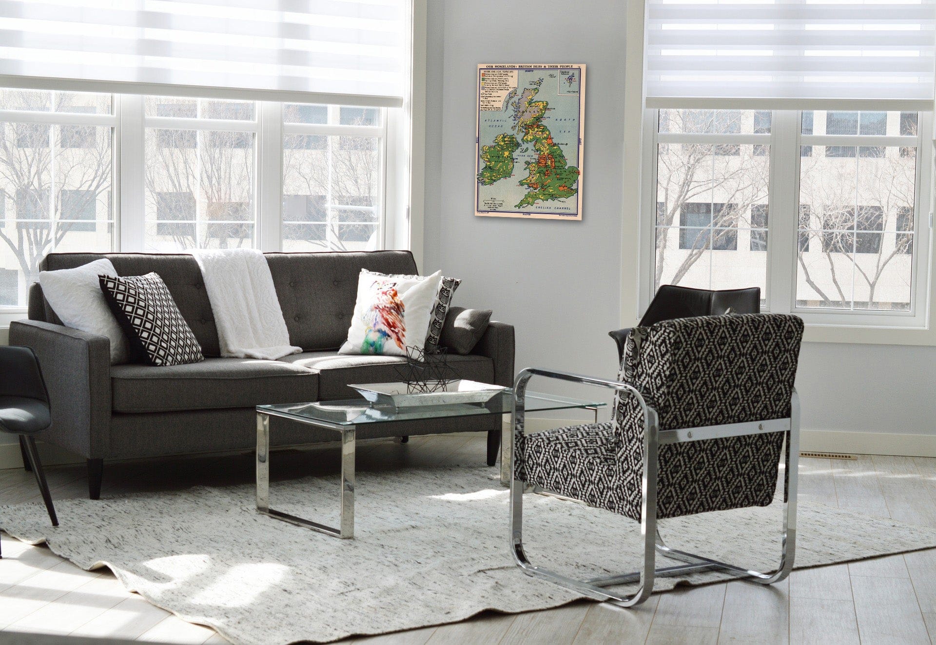 Historic Map : Geography Book, Our Homelands: British Isles & their People. 1935 - Vintage Wall Art