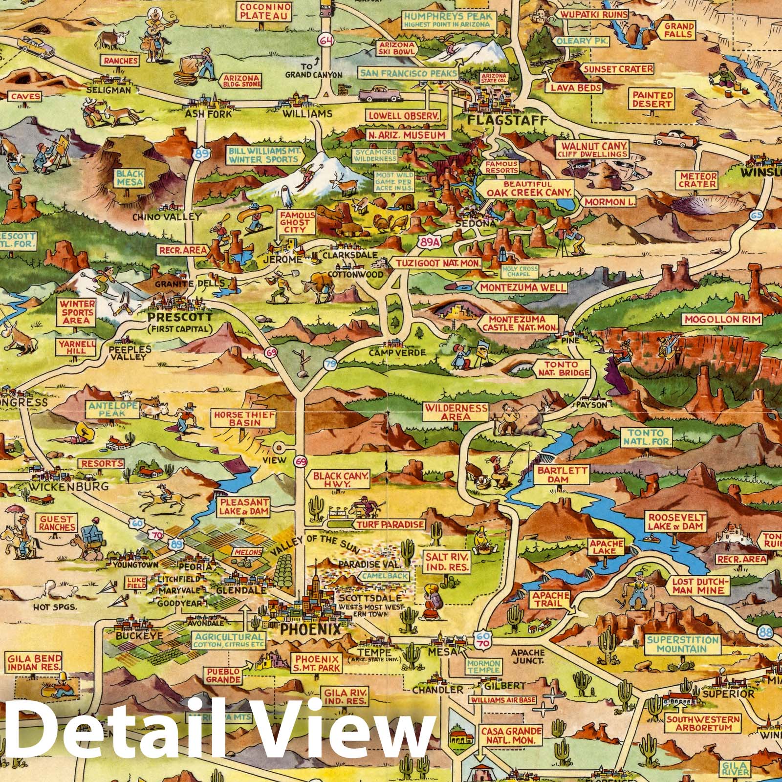 Historic Map : A Pic-Tour Map of Arizona, 1950 v2