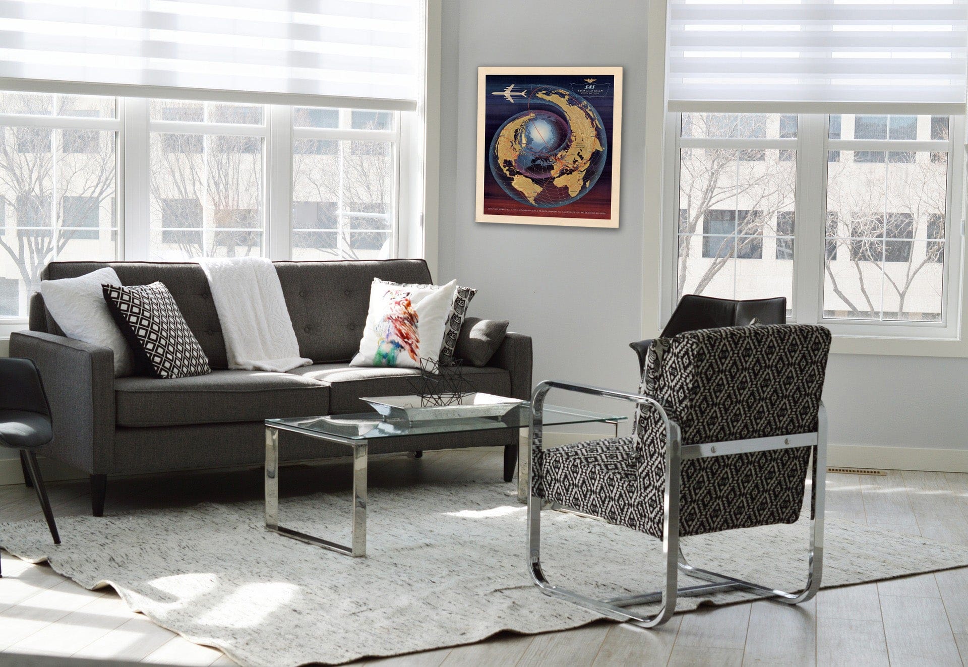 Historic Map - SAS Spiral-Polar Projection. 1960 - Vintage Wall Art