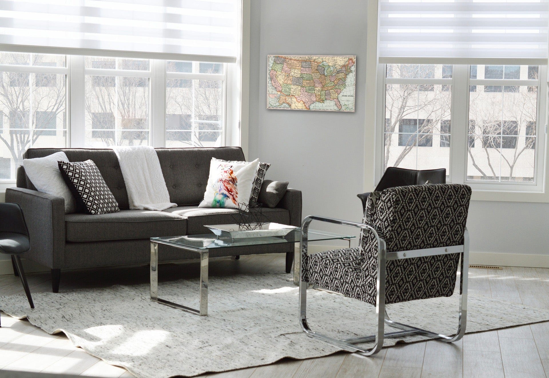 Historic Map : United States map. Die-Cut on State Lines, 1925 - Vintage Wall Art