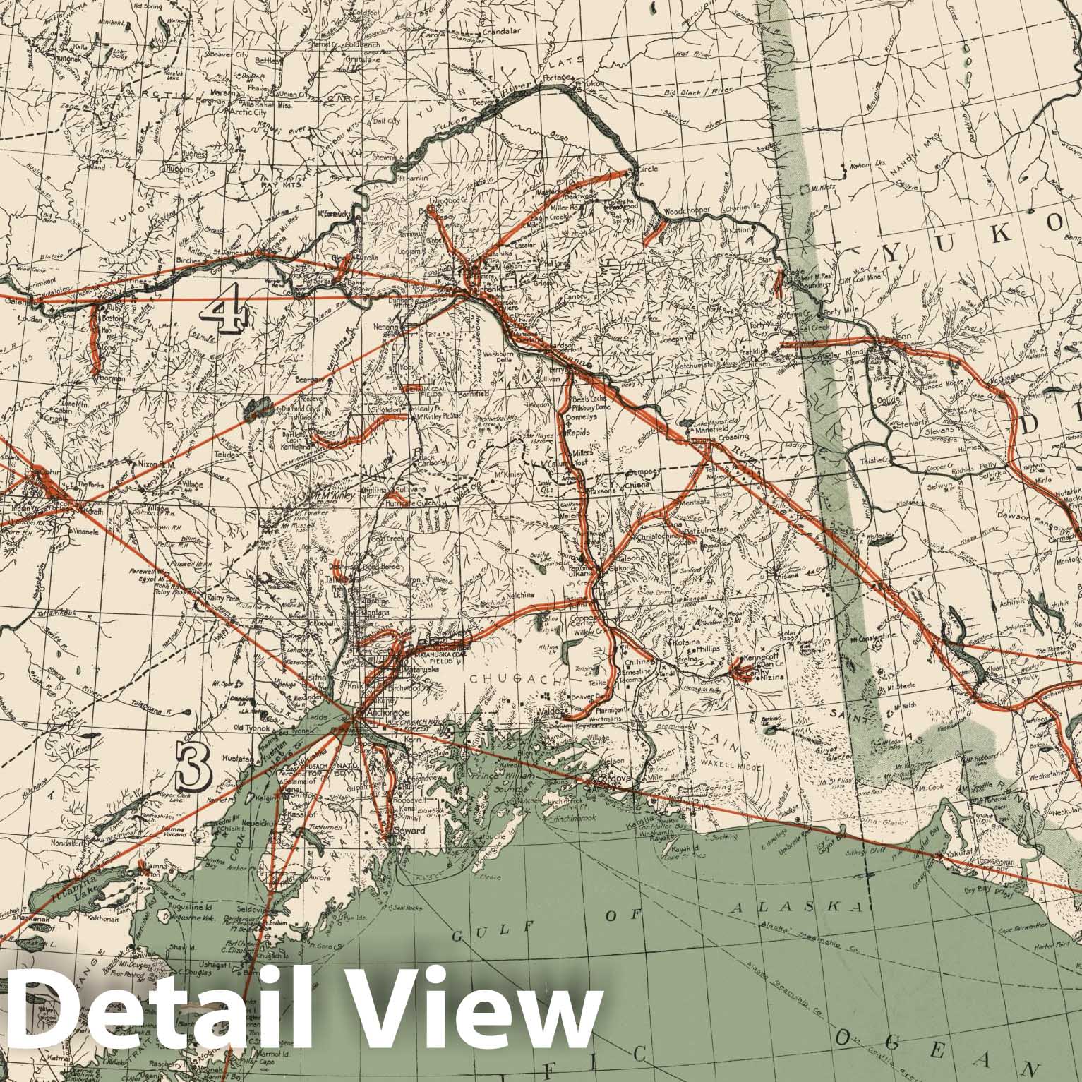 Historic Map : Standard map of the Territory of Alaska, 1940 - Vintage Wall Art