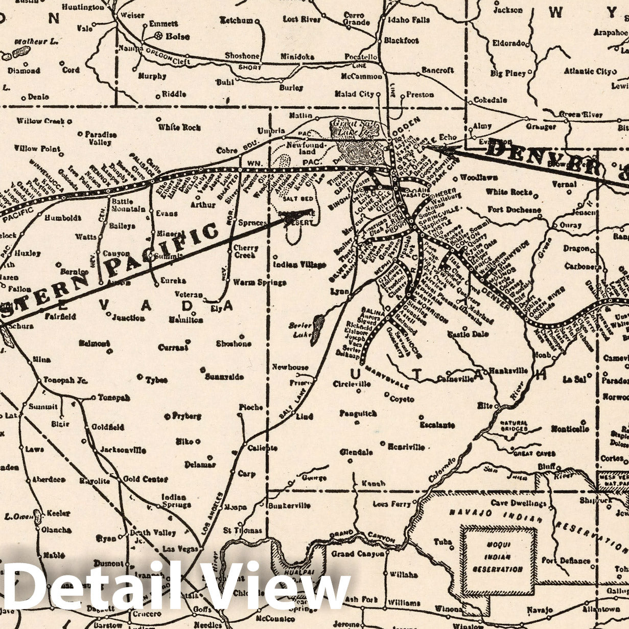 Historic Map : Map of the Denver & Rio Grande Railroad and the Western Pacific Railway and connections, 1916 - Vintage Wall Art