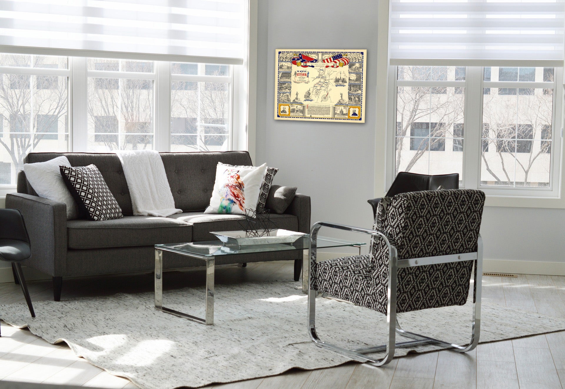 Historic Map : Battlefield of Gettysburg. 1953 - Vintage Wall Art