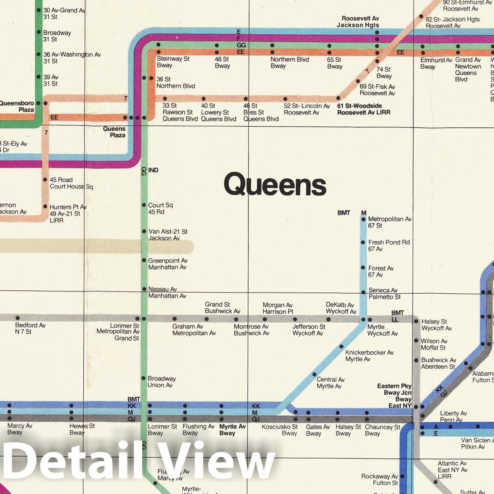 Historic Map - The Metropolitan Transportation Authority revised map of the rapid transit facilities of New York City Transit Authority, 1972 - Vintage Wall Art
