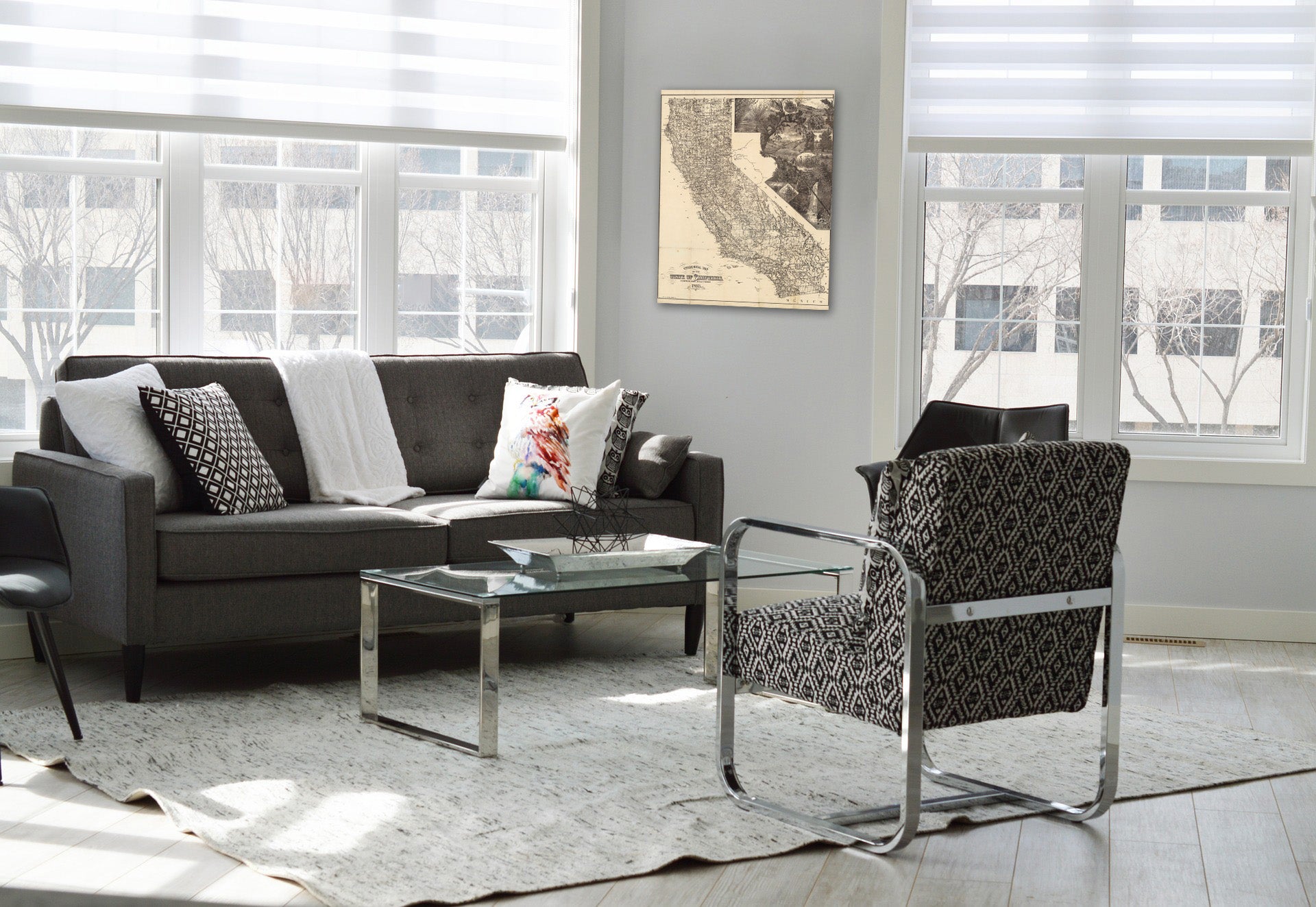 Historic Map : Geographical map of the State of California, 1893 - Vintage Wall Art