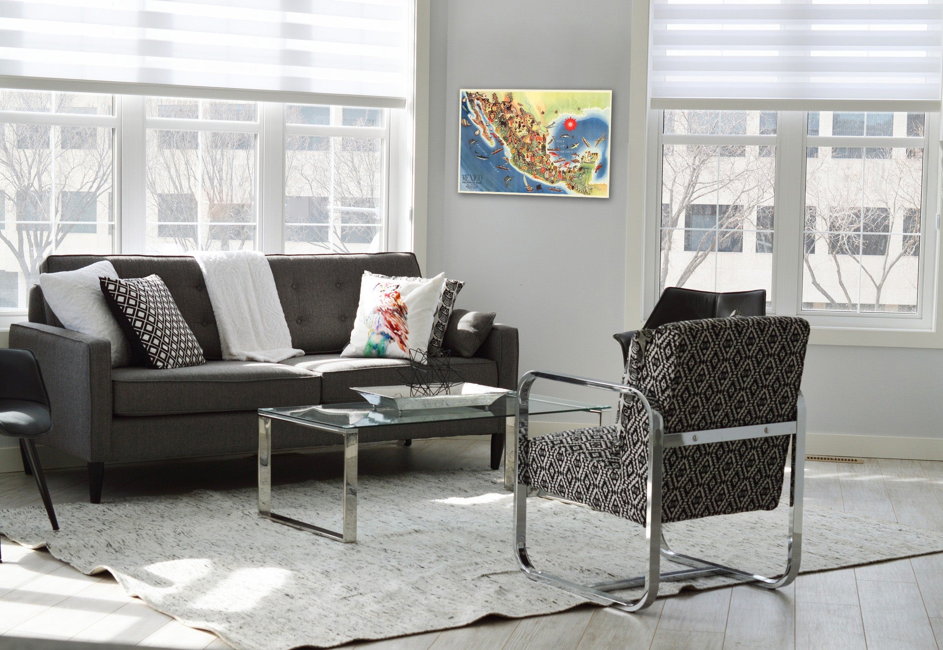 Historic Map : Mexico pictorial map by Miguel Gomez Medina, 1931 - Vintage Wall Art