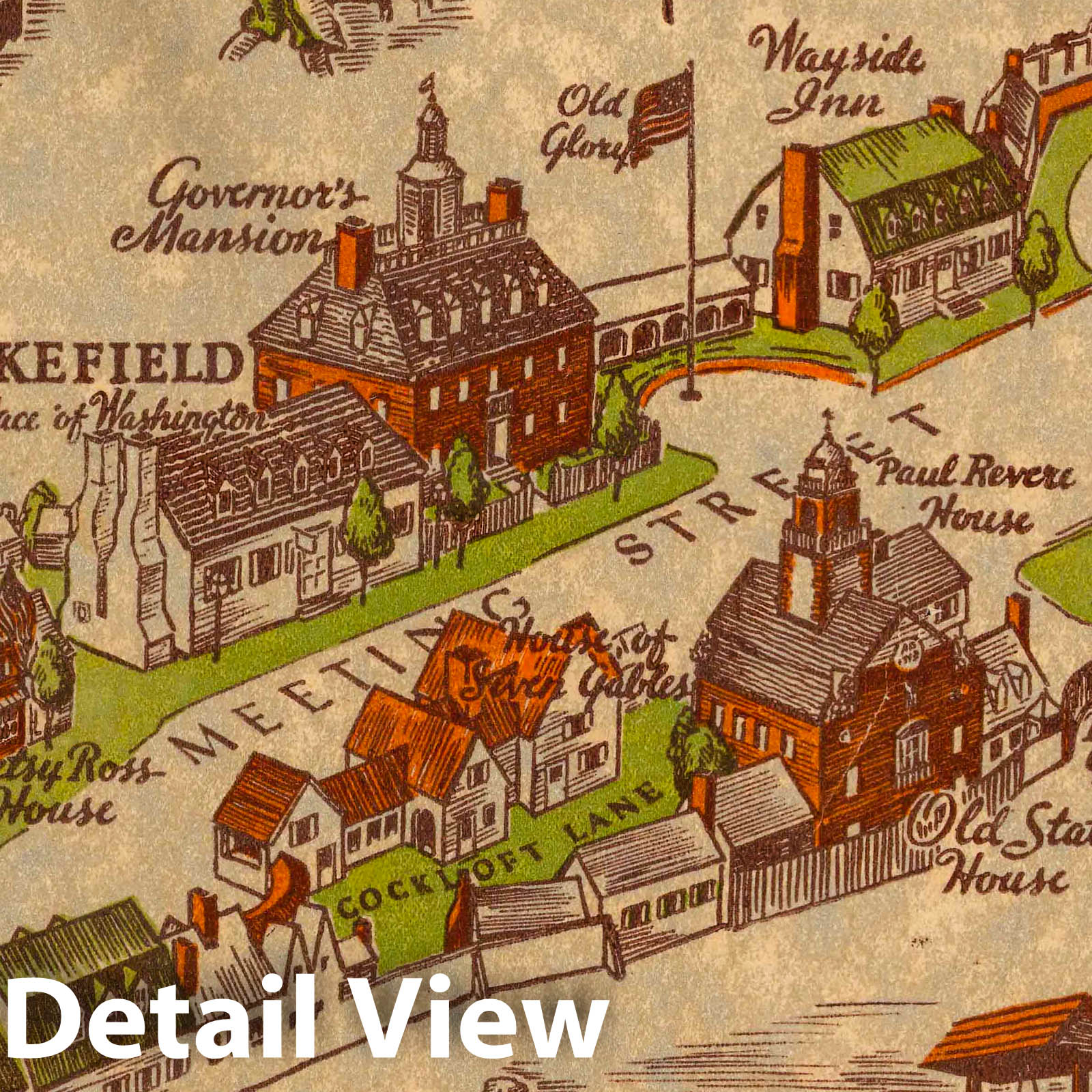 Historic Map : Colonial Village at the Century of Progress Exposition in Chicago. 1934 - Vintage Wall Art