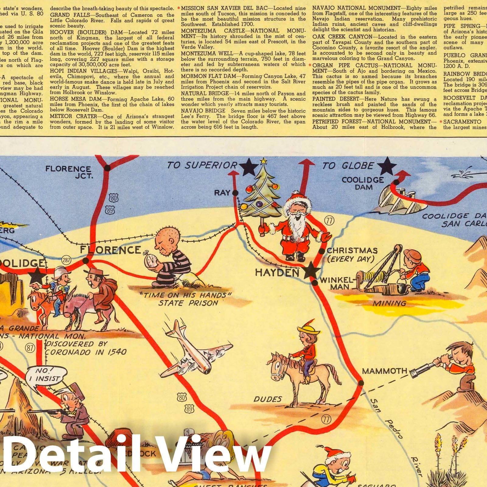 Historic Map : Pocket Map, The Old Pueblo Tucson 1950 - Vintage Wall Art