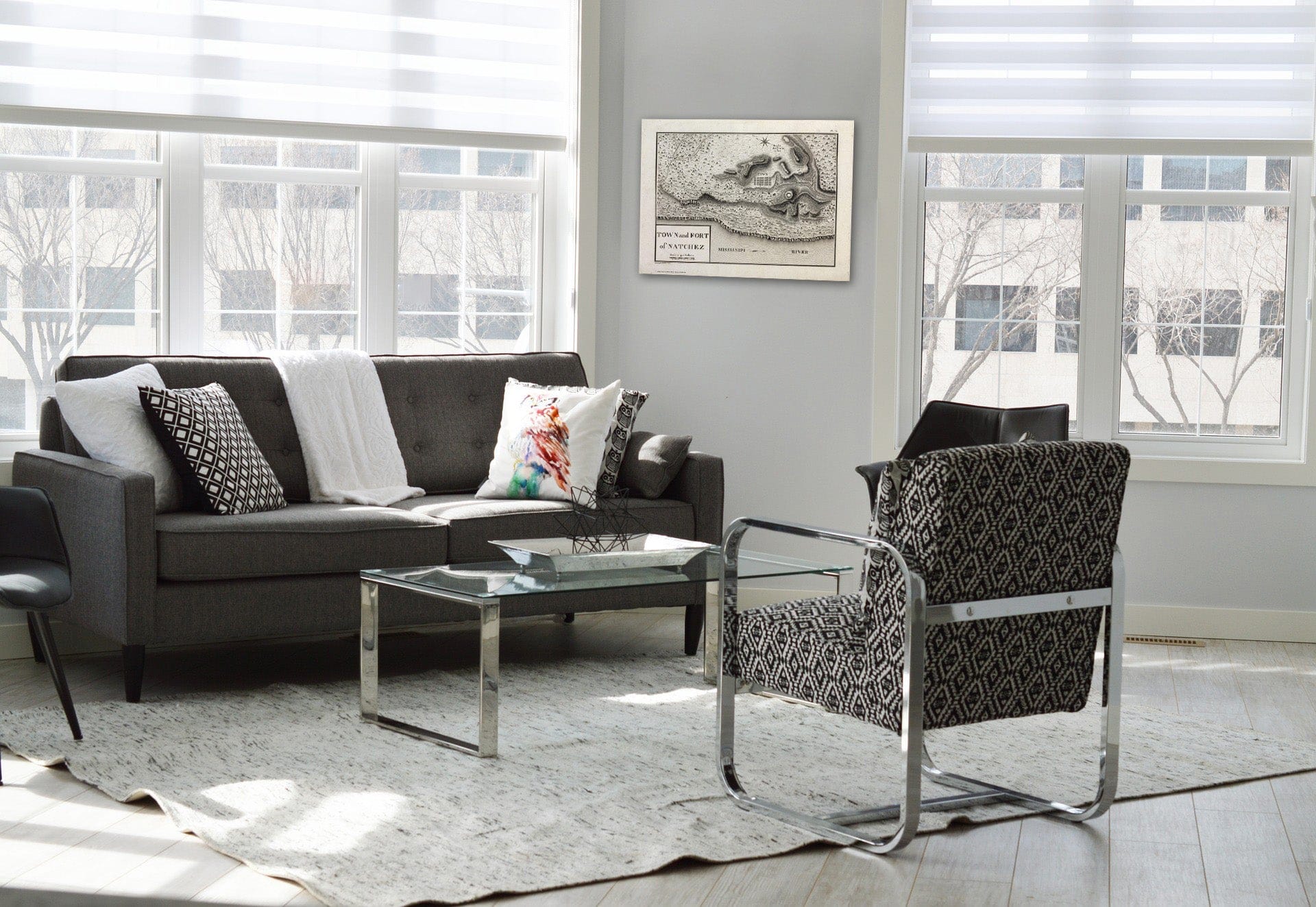 Historic Map : Town and Fort of Natchez. 1796 - Vintage Wall Art