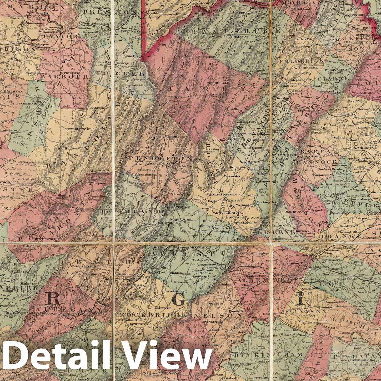 Historic Map - Virginia, Maryland, Delaware. 1862 - Vintage Wall Art