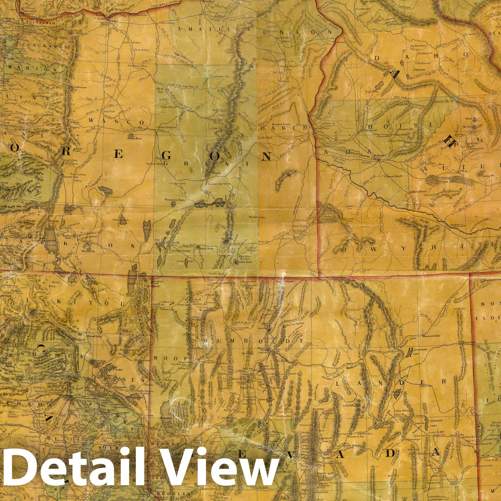 Historic Map : Bancroft's Map of The Pacific States, 1867 - Vintage Wall Art