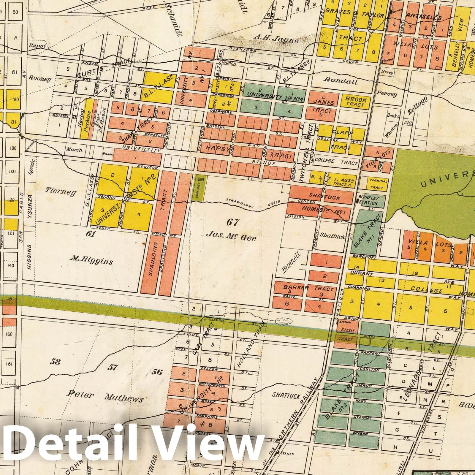 Historic Map - Map of Berkeley, 1880, - Vintage Wall Art