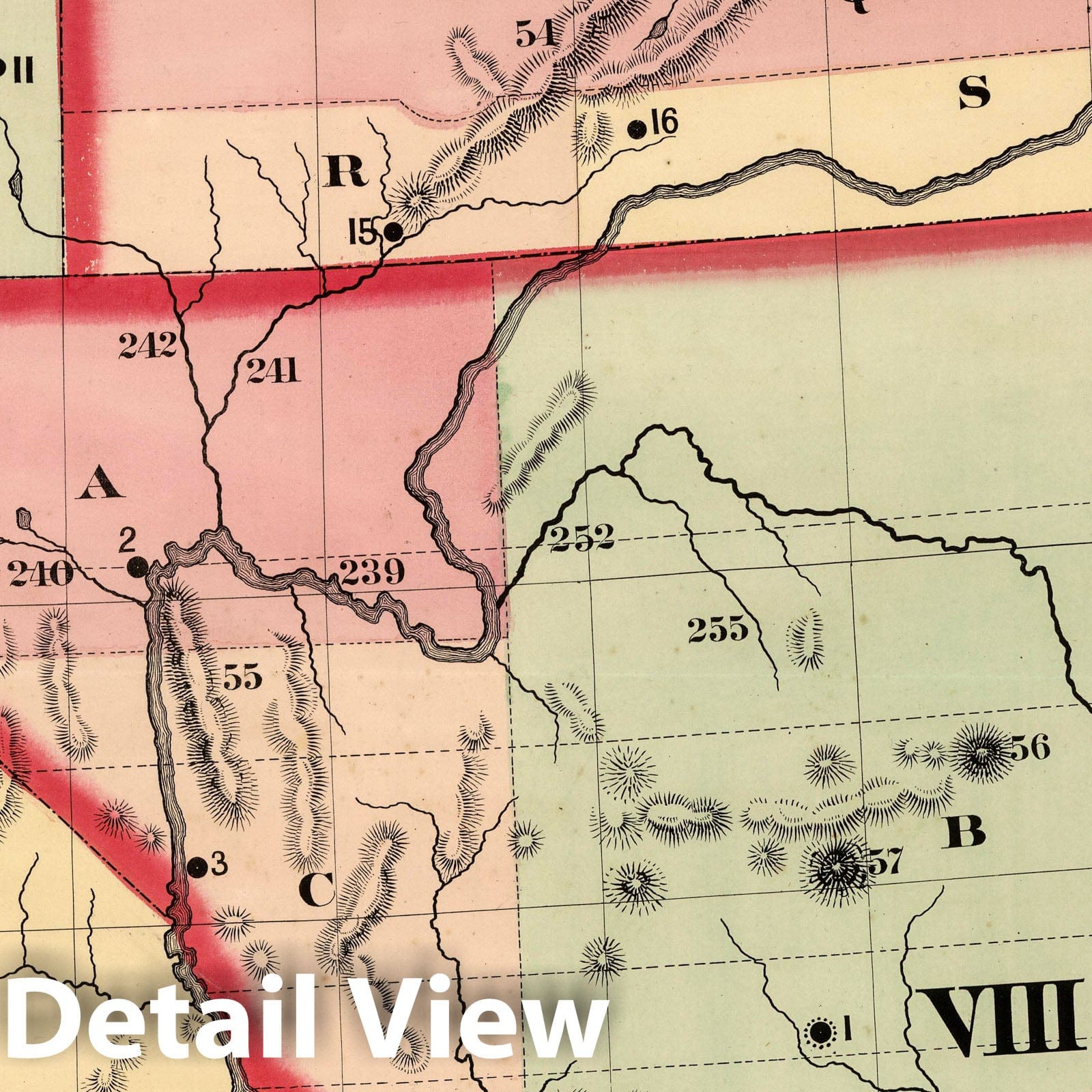 Historic Map : SE Sheet: The Pacific States 1866 - Vintage Wall Art