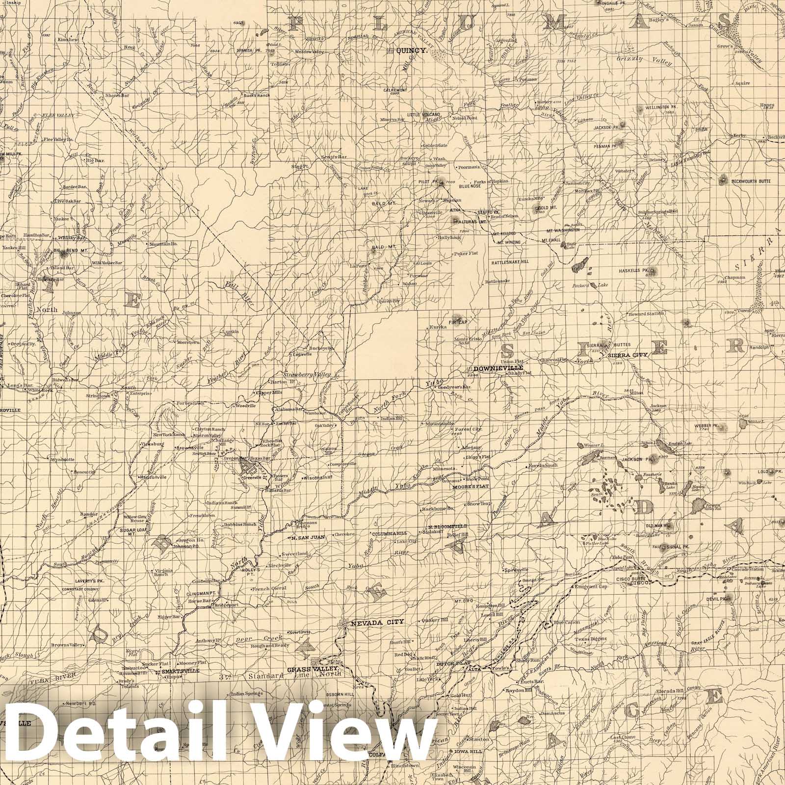 Historic Map : State Engineer's Map of Northern California, Northern California, Butte County (sheet 6) 1884 - Vintage Wall Art