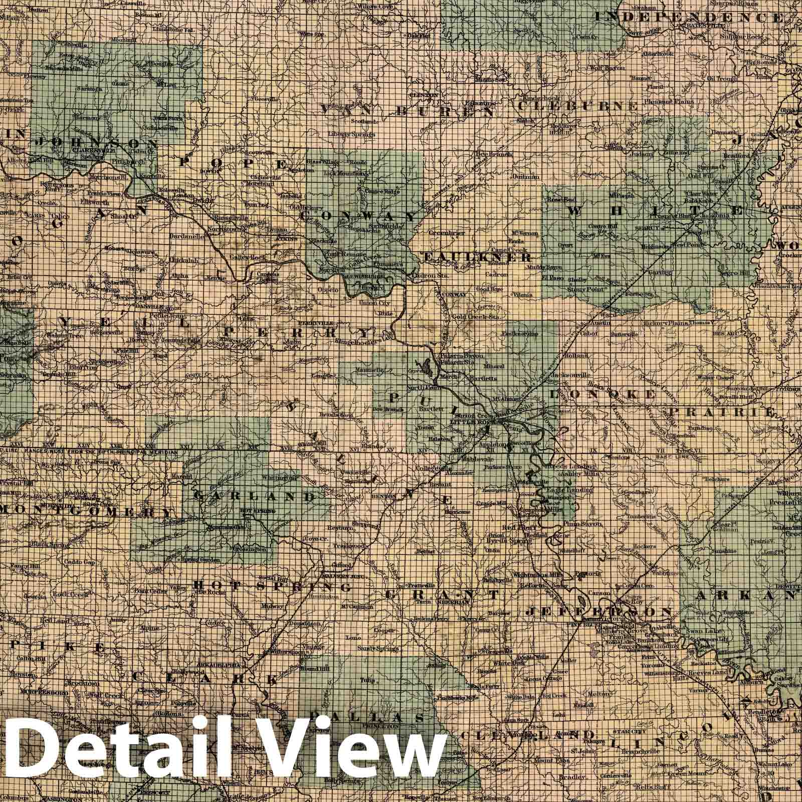 Historic Map : New Sectional Map of The State of Arkansas, 1887 - Vintage Wall Art