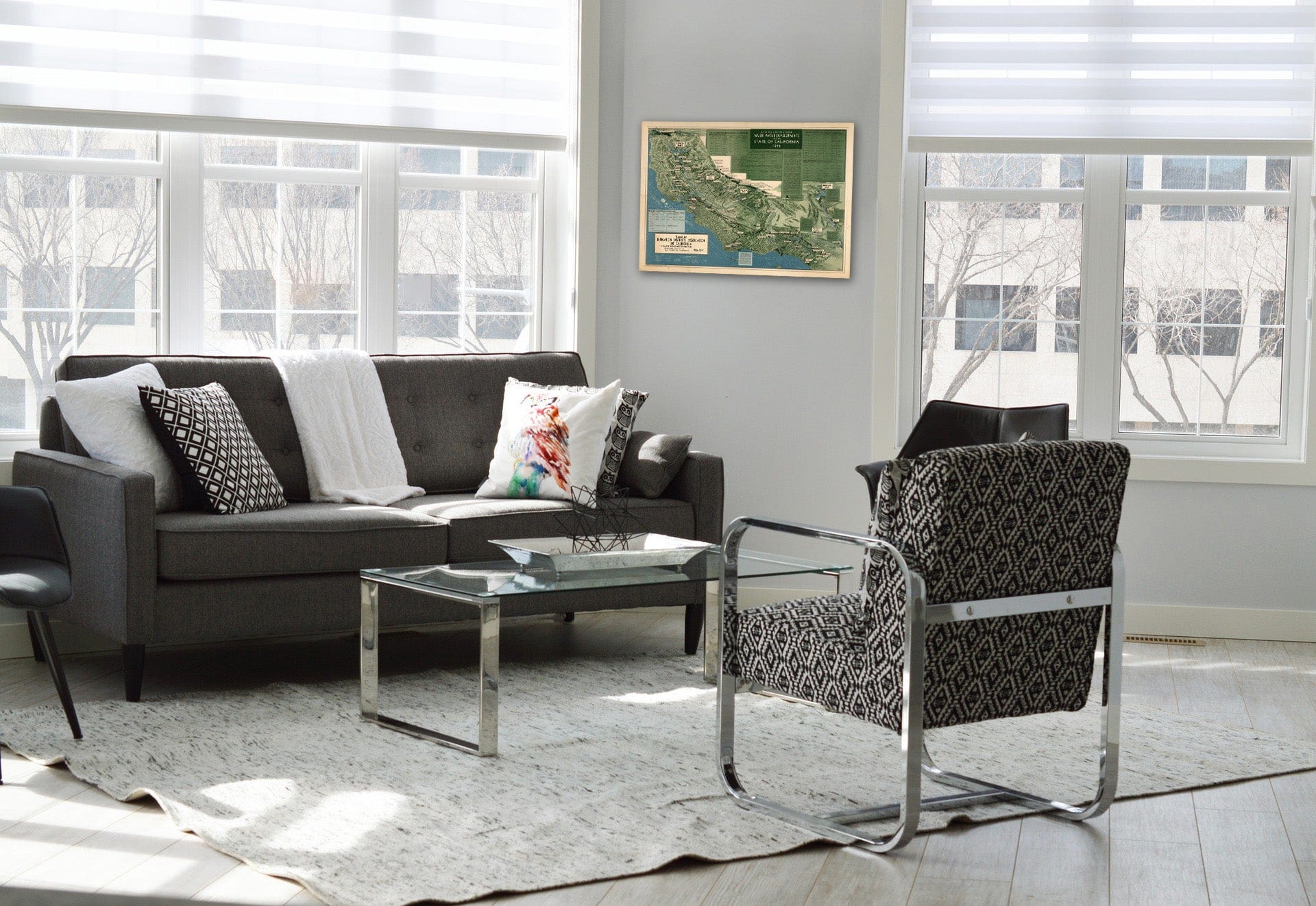 Historic Map : Existing and Proposed Water Developments in the State of California, 1951. 1951 - Vintage Wall Art