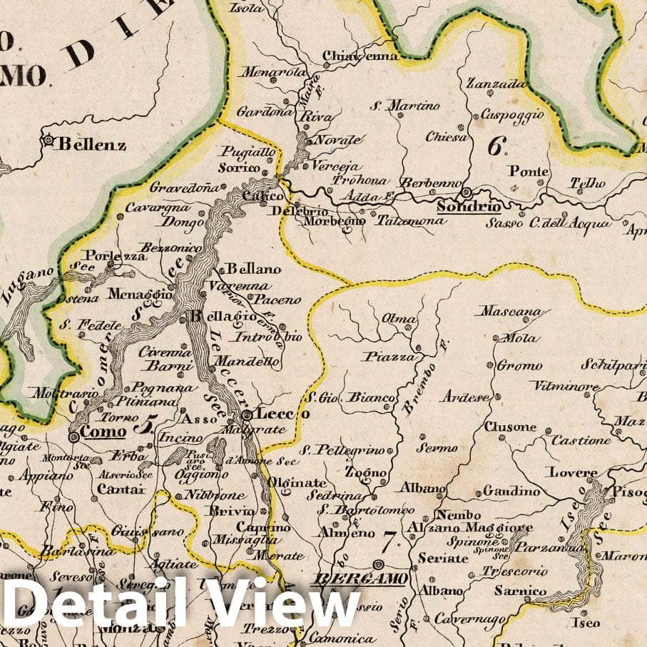 Historic Wall Map : Austria, V.3:11-15:XI:1.Oesterreich. D. Italienis: Erbstaaten. I. Die Lombardei 1828 , Vintage Wall Art
