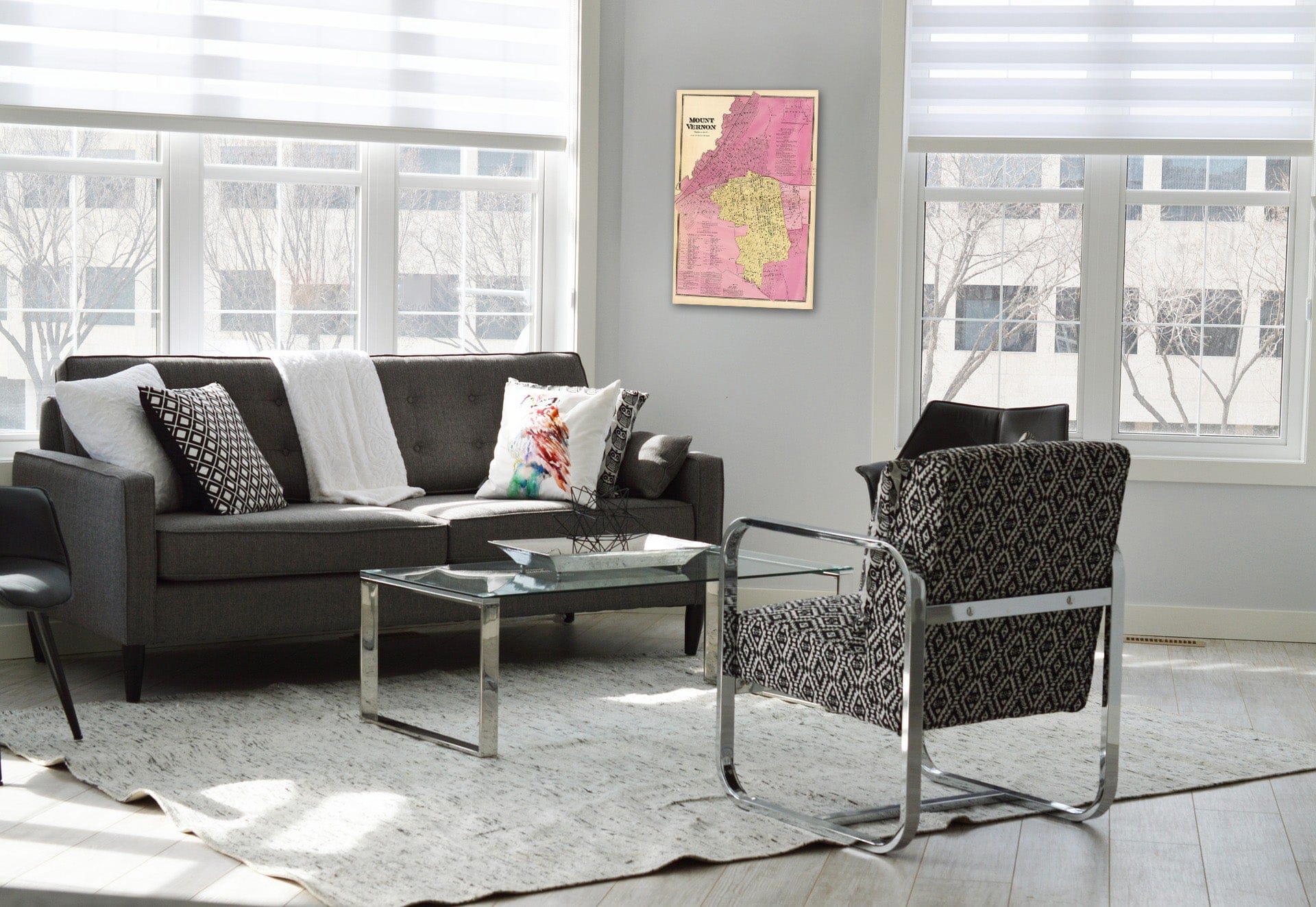 Historic Map : Mount Vernon (Westchester County, N.Y.), New York, County Atlas Map, Mt. Vernon, N.Y. 1868 , Vintage Wall Art