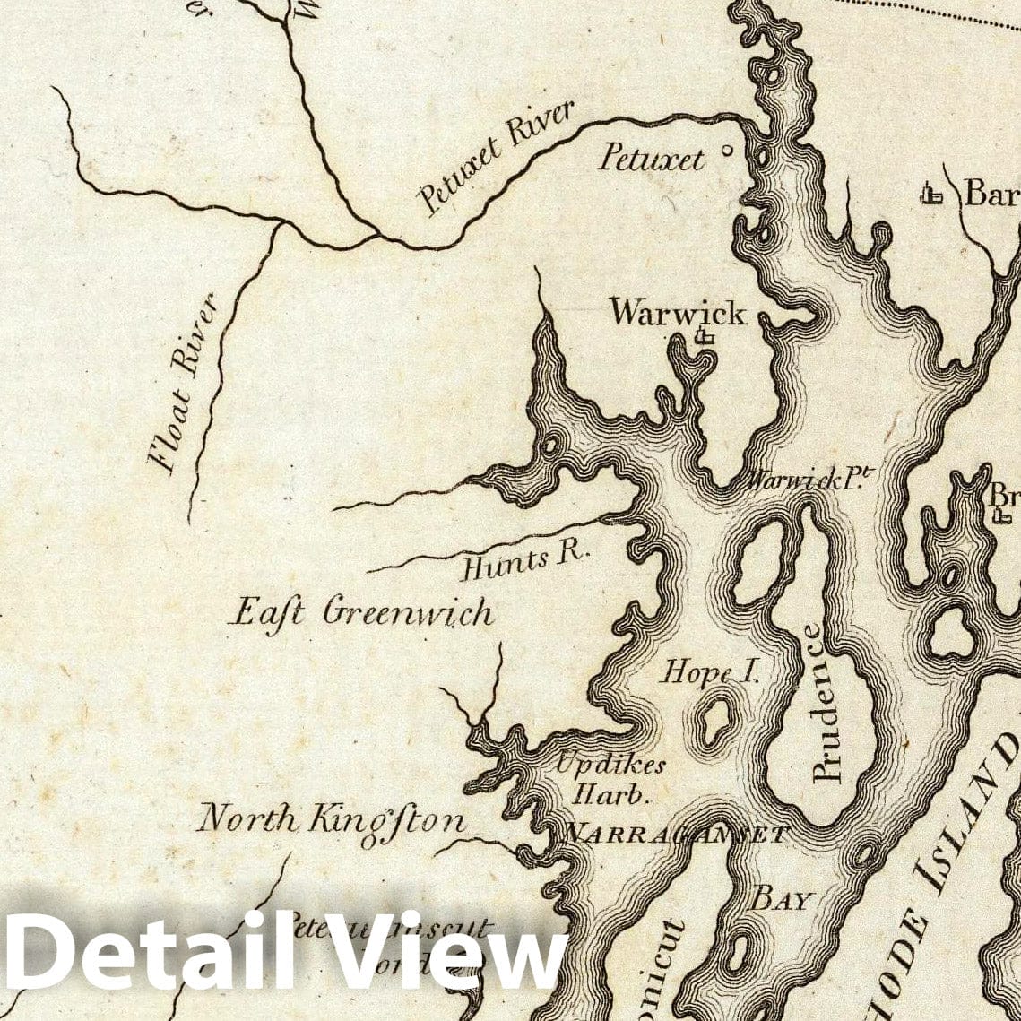 Historic Map : Geography Book, Rhode Island. 1794 - Vintage Wall Art