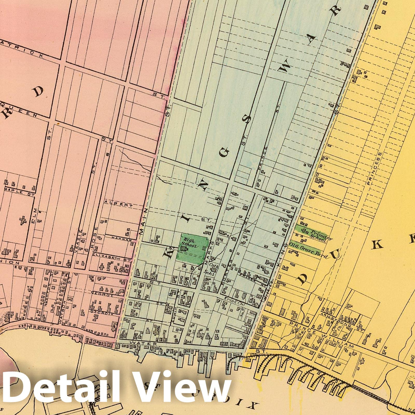 Historic Map : State Atlas Map, St. Stephen (N.B.) 1878 - Vintage Wall Art