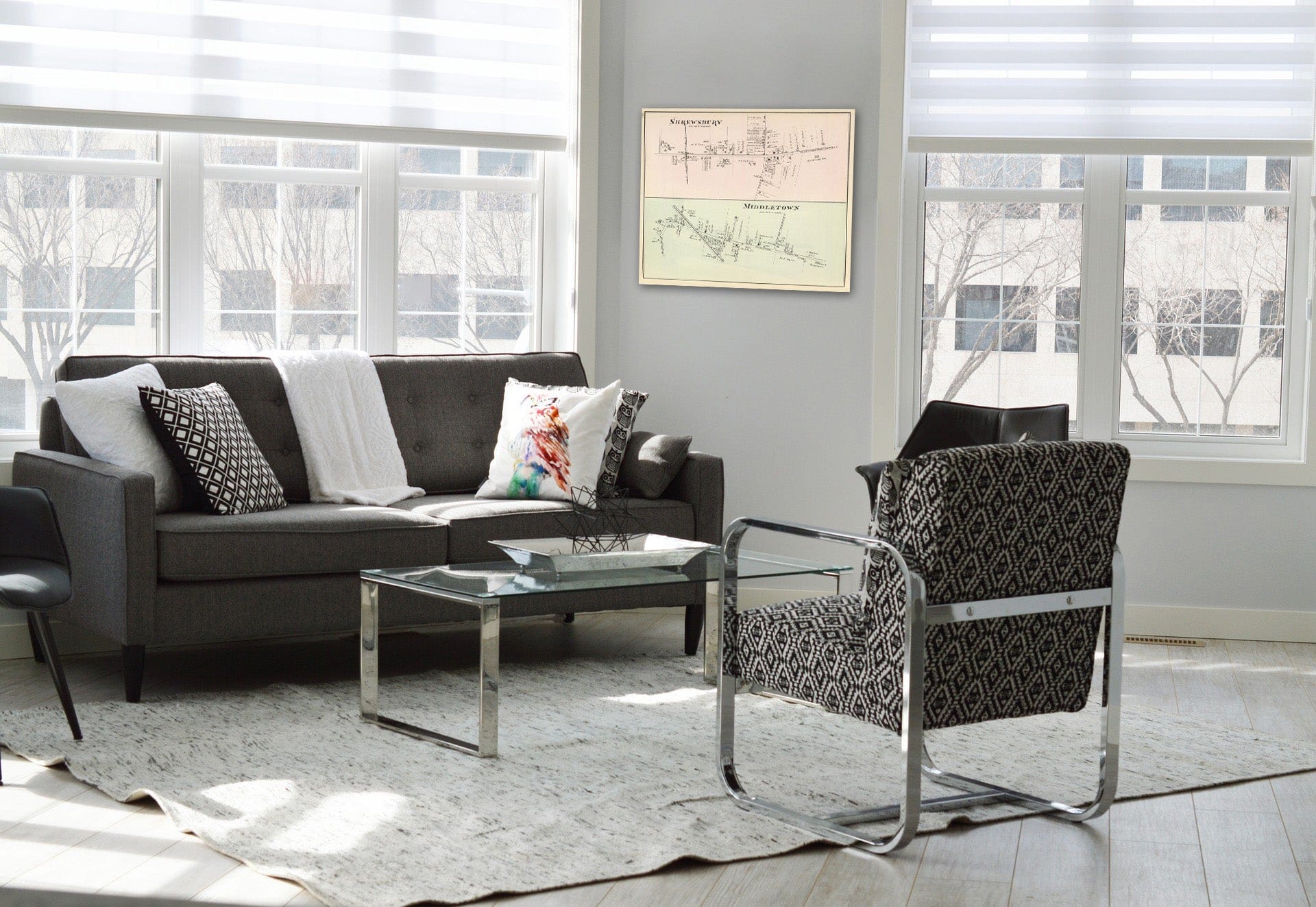 Historic Map : State Atlas Map, Shrewsbury. Middletown. 1878 - Vintage Wall Art