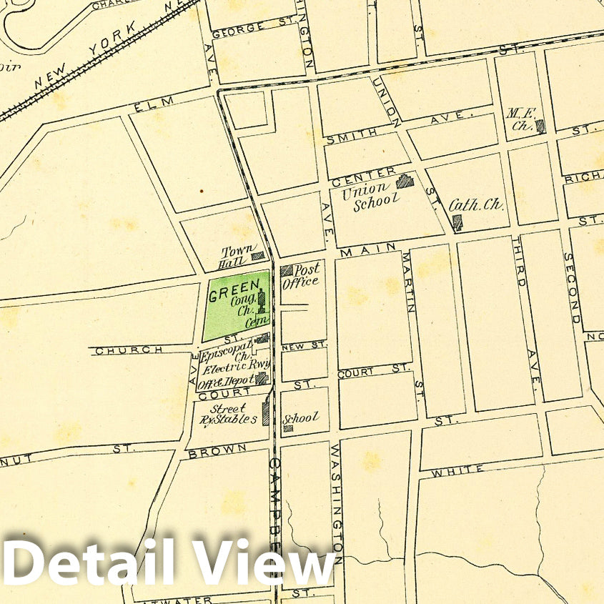 Historic Map : State Atlas Map, West Haven. 1893 - Vintage Wall Art