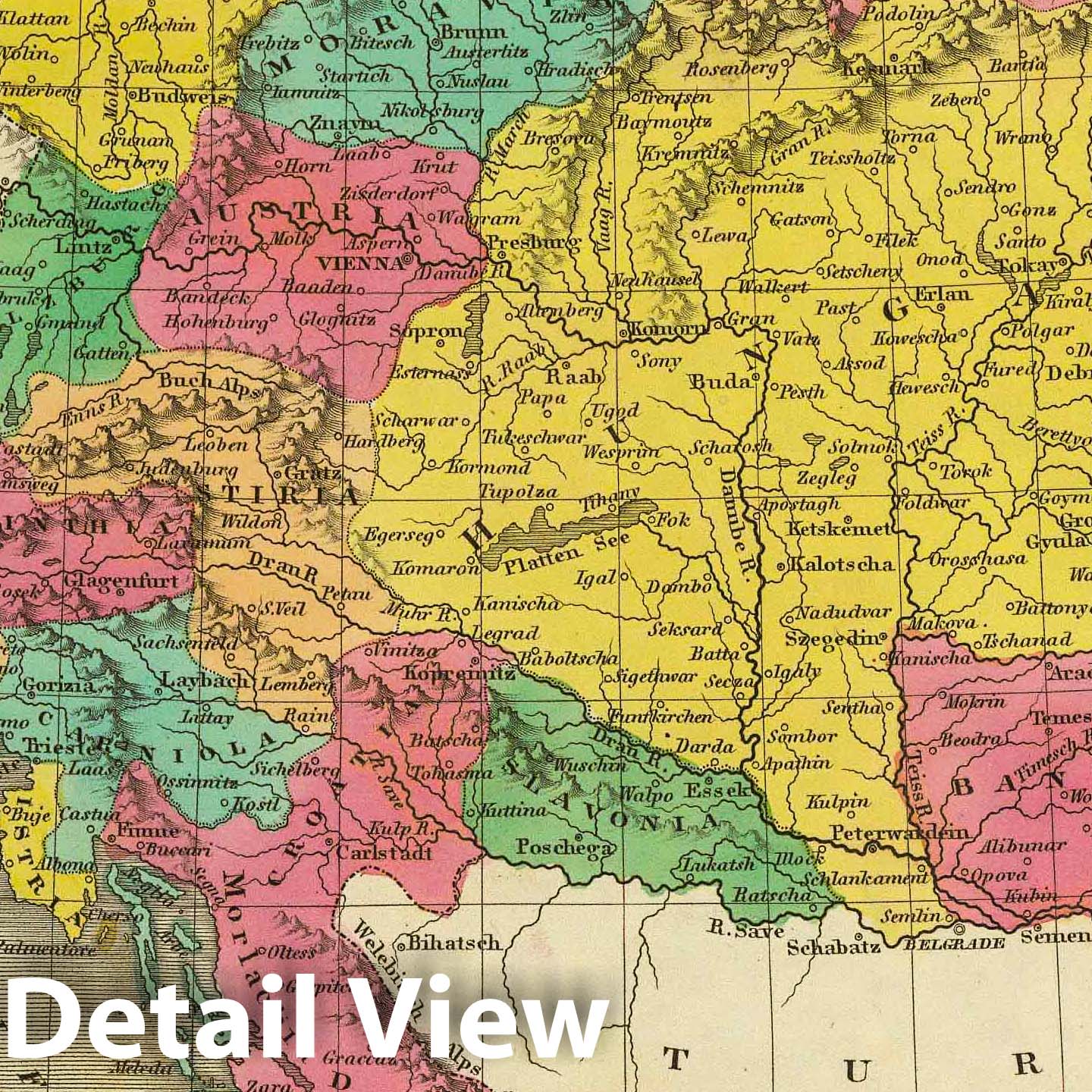 Historic Map : Classical Atlas Map, Austria. 1831 - Vintage Wall Art