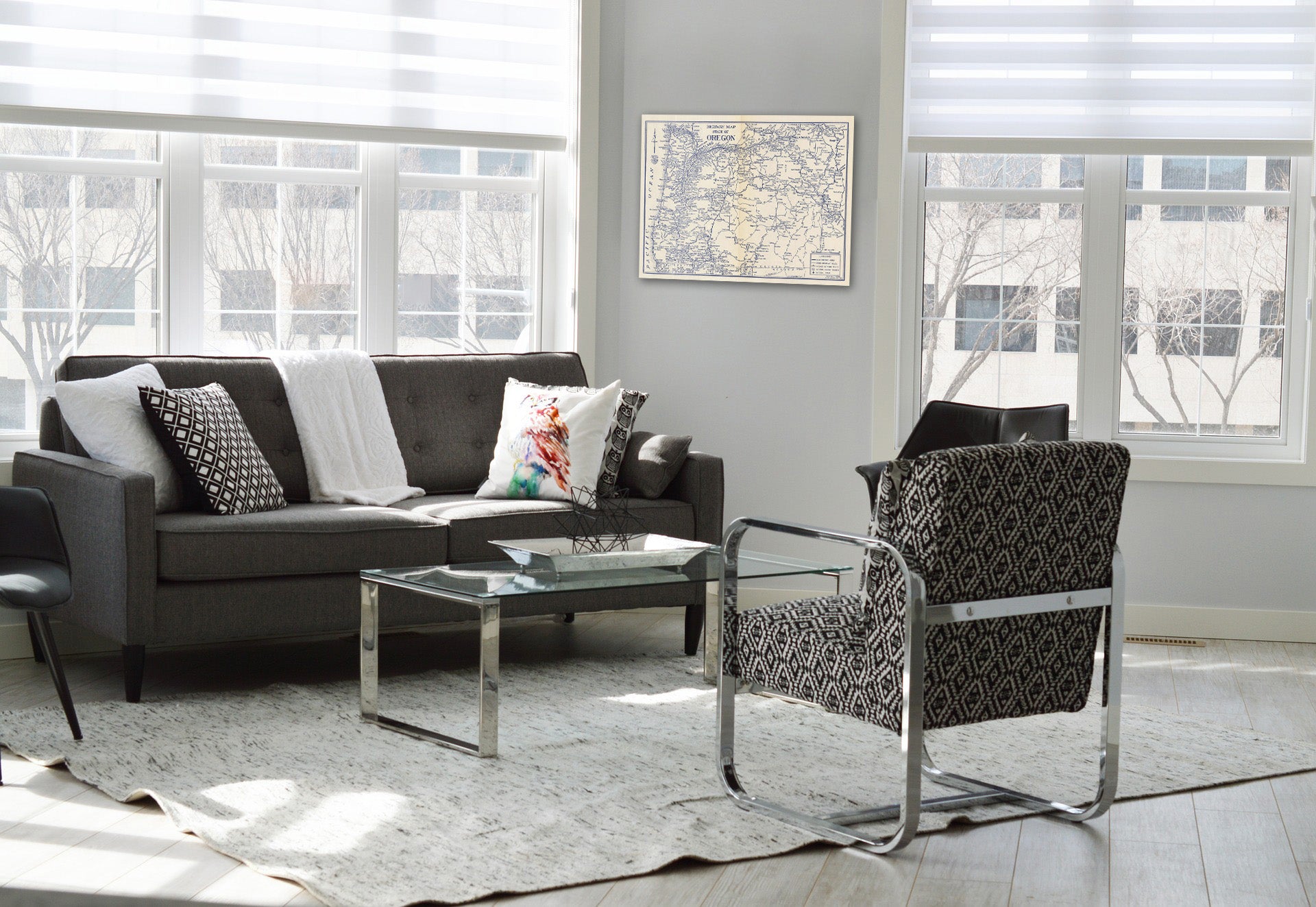 Historic Map : Highway Map of the State of Oregon, 1938 - Vintage Wall Art