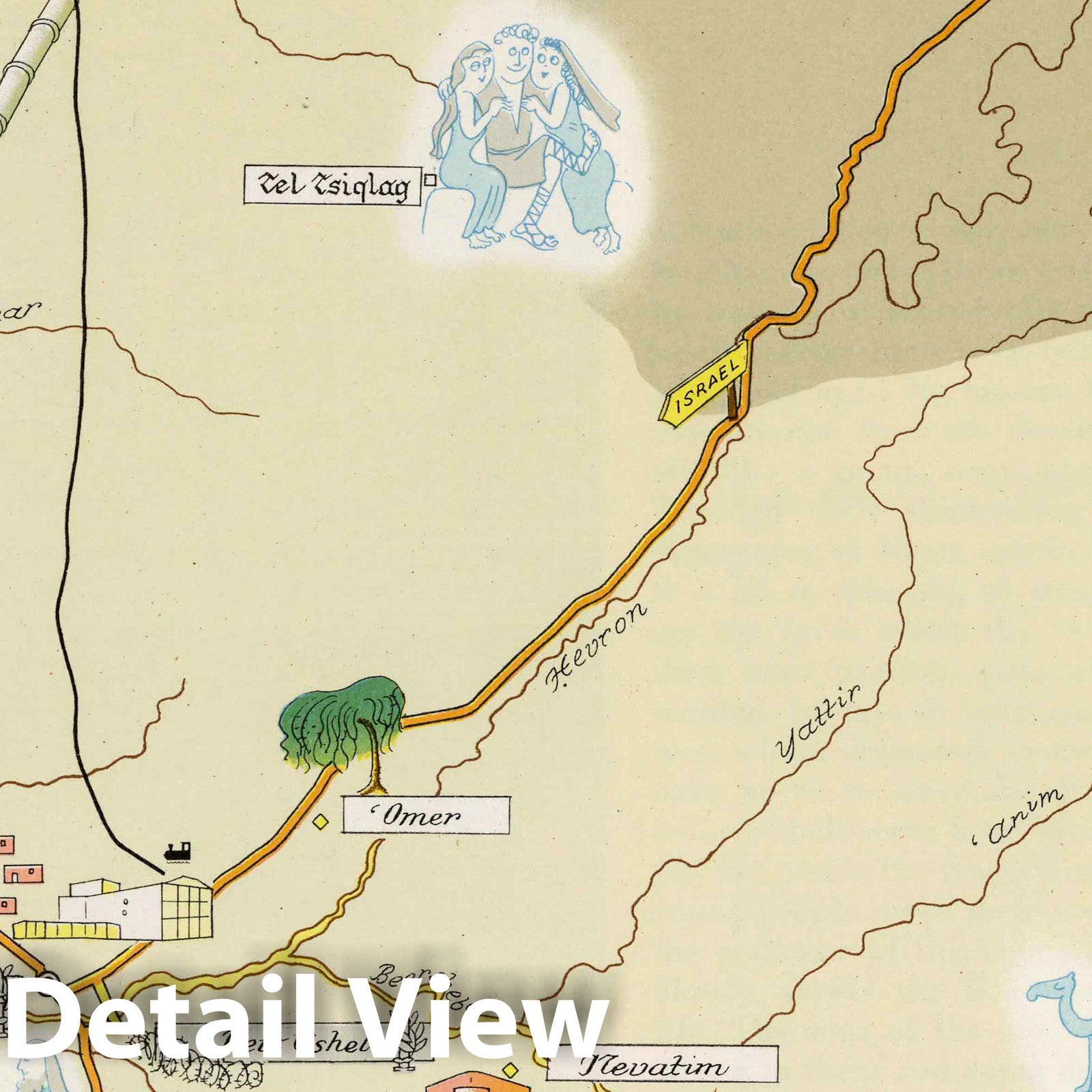 Historic Map : Beersheba 1957 - Vintage Wall Art