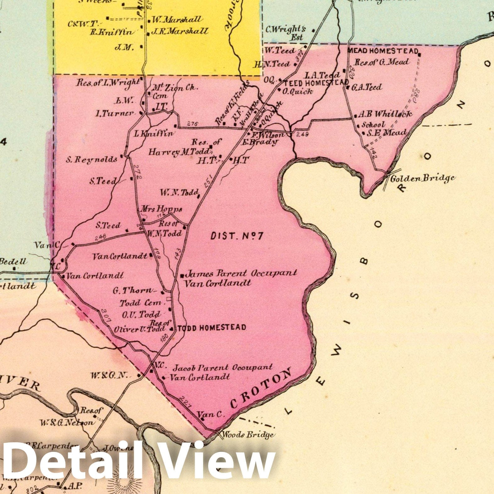 Historic Map : County Atlas Map, Somers, Town. 1868 - Vintage Wall Art