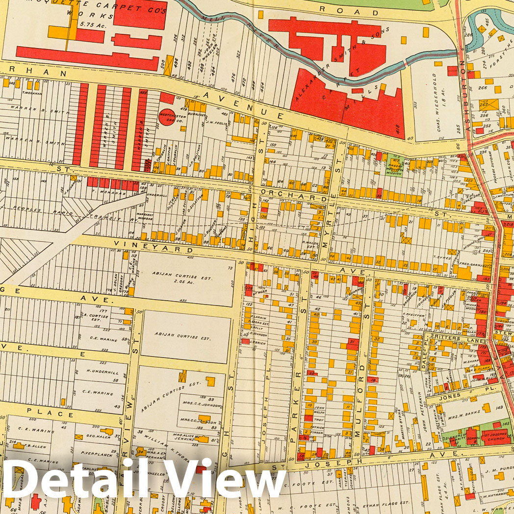 Historic Map : County Atlas Map, Yonkers 4. 1893 - Vintage Wall Art